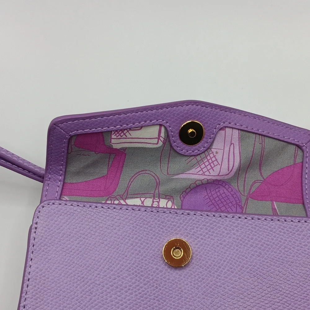 Vera Bradley Lilac Pebble Leather Smartphone Wristlet+Dust Bag Gold -Tone NWOT